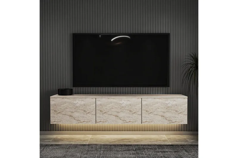 Neon Tv-bänk 160 cm Beige - Beige - Møbler - TV borde & mediemøbler - TV-borde
