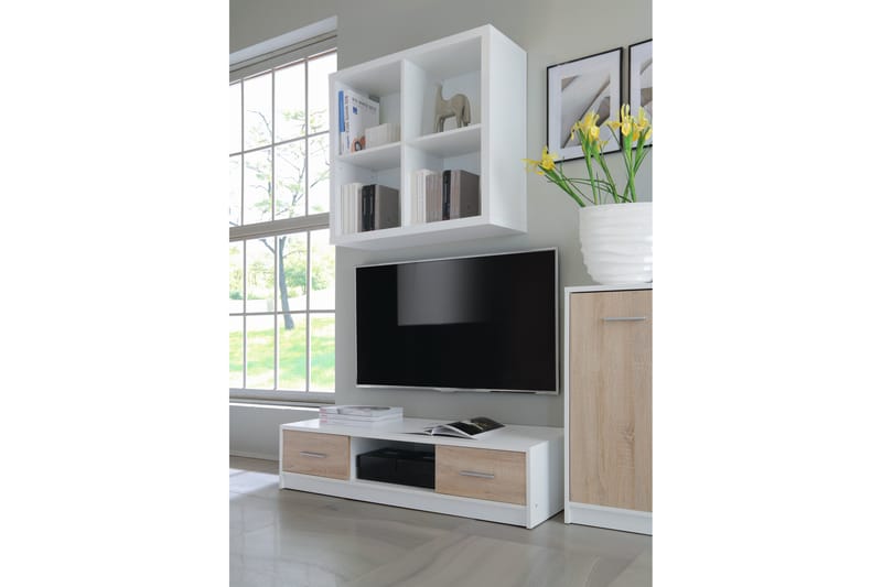 Nepo Plus TV-Bord 138,5 cm - Træ/natur|Hvid - TV-borde