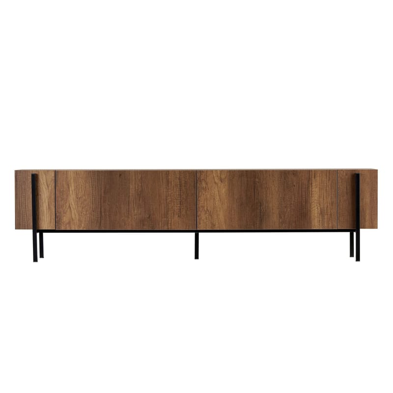 Nexus TV-bænk 180 cm - Barok valnød og sort - Møbler - TV borde & mediemøbler - Mediestativ & vægbeslag