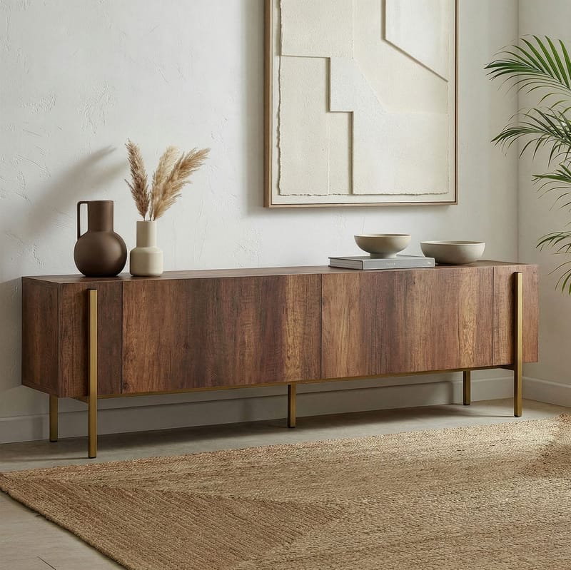 Nexus TV-bænk 180 cm - Barok Walnut Gold - Møbler - TV borde & mediemøbler - Mediestativ & vægbeslag