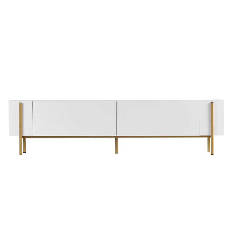 Nexus TV-bænk 180 cm - Hvid og guld - Møbler - TV borde & mediemøbler - Mediestativ & vægbeslag
