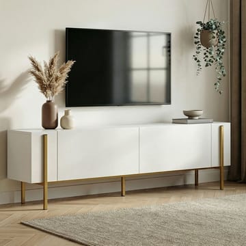 Nexus TV-bænk 180 cm - Hvid/guld - Møbler - TV borde & mediemøbler - TV-borde