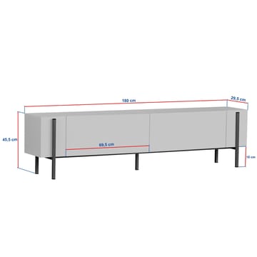 Nexus TV-bænk 180 cm - Hvid/guld - Møbler - TV borde & mediemøbler - TV-borde