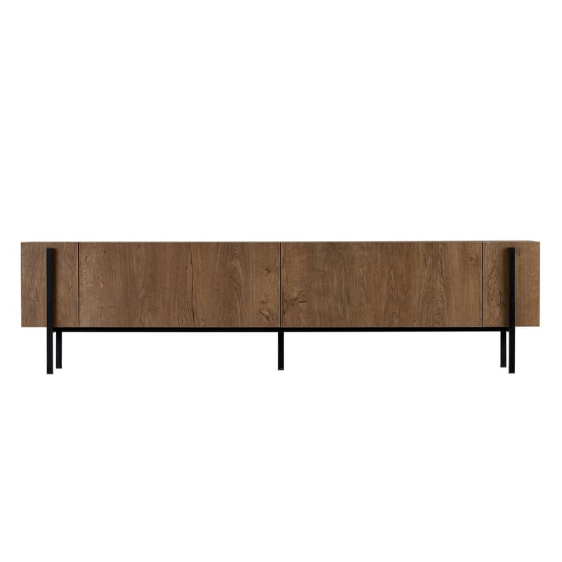 Nexus TV-bænk 180 cm - Kafkas Oak og Black - Møbler - TV borde & mediemøbler - Mediestativ & vægbeslag