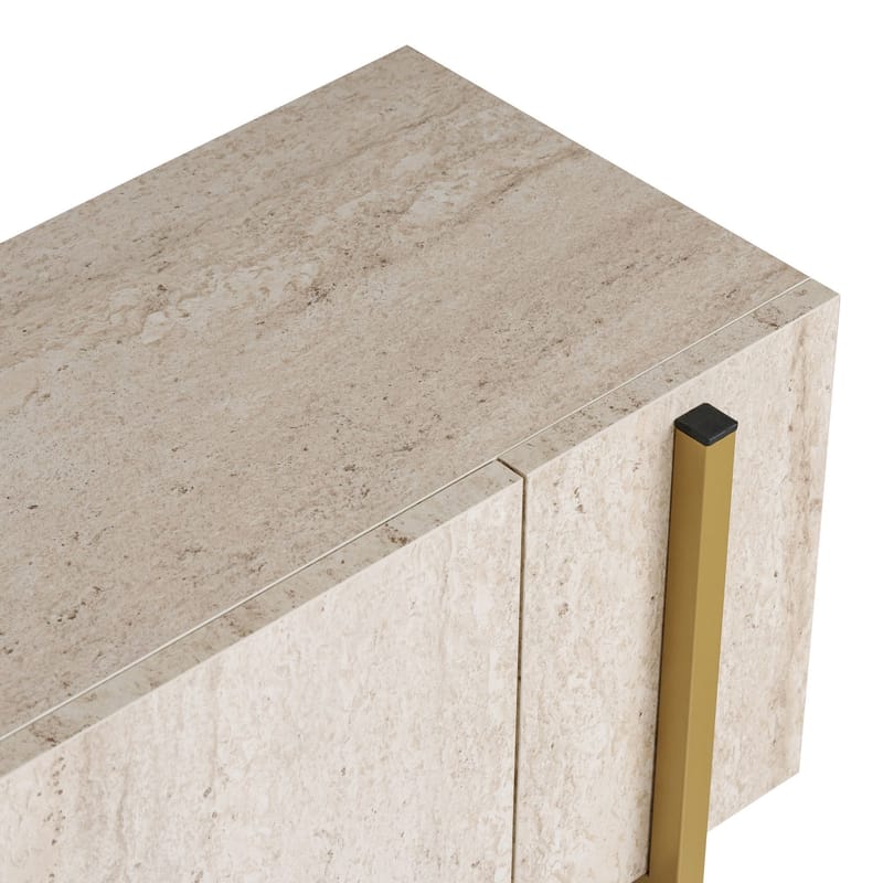 Nexus TV-bænk 180 cm - Travertin og guld - Møbler - TV borde & mediemøbler - Mediestativ & vægbeslag