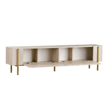 Nexus TV-bænk 180 cm - Travertin/guld - Møbler - TV borde & mediemøbler - TV-borde