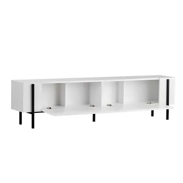 Nexus TV-bænk 180 cm - Wood Black og Black - Møbler - TV borde & mediemøbler - TV-borde