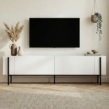 Nexus TV-bænk 180 cm - Wood Black og Black - Møbler - TV borde & mediemøbler - TV-borde