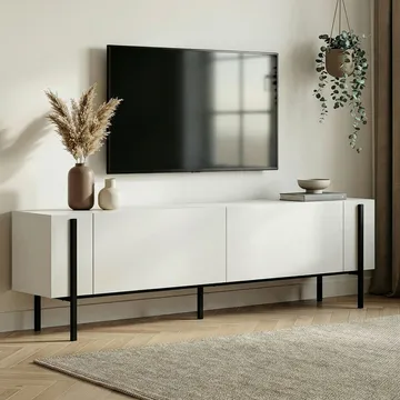 Nexus TV-bænk 180 cm - Wood Black og Black - Møbler - TV borde & mediemøbler - TV-borde