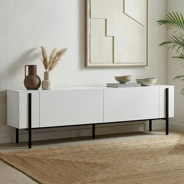 Nexus TV-bænk 180 cm - Wood Black og Black - Møbler - TV borde & mediemøbler - TV-borde