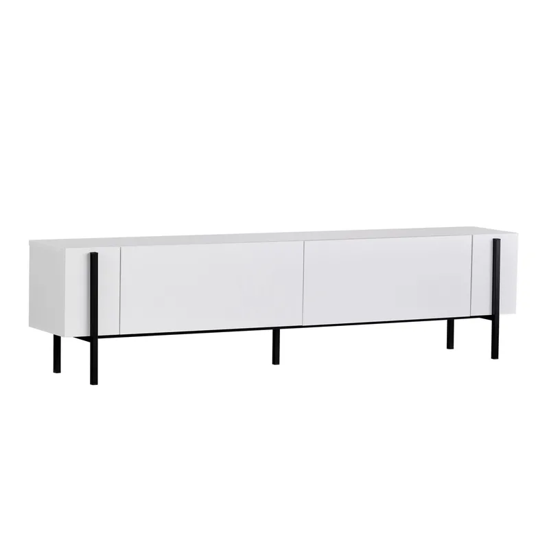 Nexus TV-bænk 180 cm - Wood Black og Black - Møbler - TV borde & mediemøbler - Mediestativ & vægbeslag