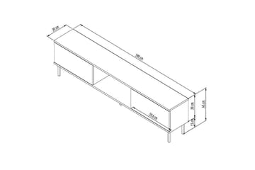 Neyra Fritstående Tv-bord 180 cm med Opbevaring i Malet Træ - Hvid - Møbler - TV borde & mediemøbler - TV-borde
