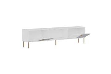 Neyra Fritstående Tv-bord 180 cm med Opbevaring i Malet Træ - Hvid - Møbler - TV borde & mediemøbler - TV-borde