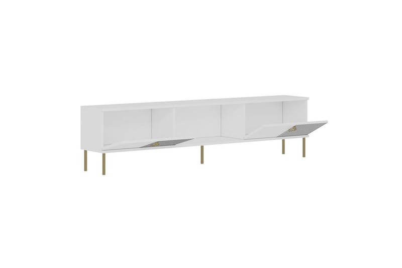 Neyra Fritstående Tv-bord 180 cm med Opbevaring i Malet Træ - Hvid - Møbler - TV borde & mediemøbler - TV-borde