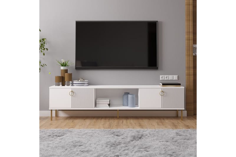 Neyra TV-bænk 180 cm - Hvid - Møbler - TV borde & mediemøbler - TV-borde