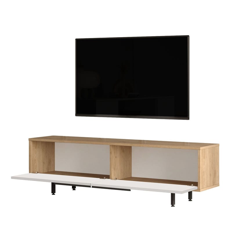 Nilena TV-bænk 160x45,1x35,5 cm - eg, hvid - Møbler - TV borde & mediemøbler - TV-borde