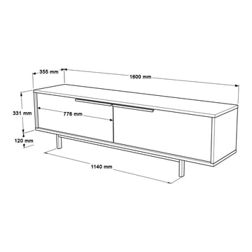 Nilena TV-bænk 160x45,1x35,5 cm - eg, hvid - Møbler - TV borde & mediemøbler - TV-borde