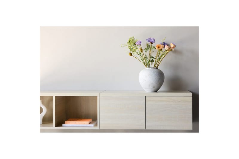 Nomi Vægophængt Tv-bord 180 cm med Opbevaring i Lyst Træ - Beige - Møbler - TV borde & mediemøbler - TV-borde