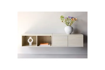 Nomi Vægophængt Tv-bord 180 cm med Opbevaring i Lyst Træ - Beige - Møbler - TV borde & mediemøbler - TV-borde