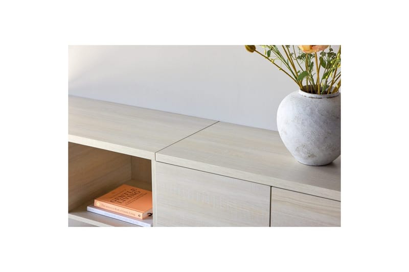 Nomi Vægophængt Tv-bord 180 cm med Opbevaring i Lyst Træ - Beige - Møbler - TV borde & mediemøbler - TV-borde
