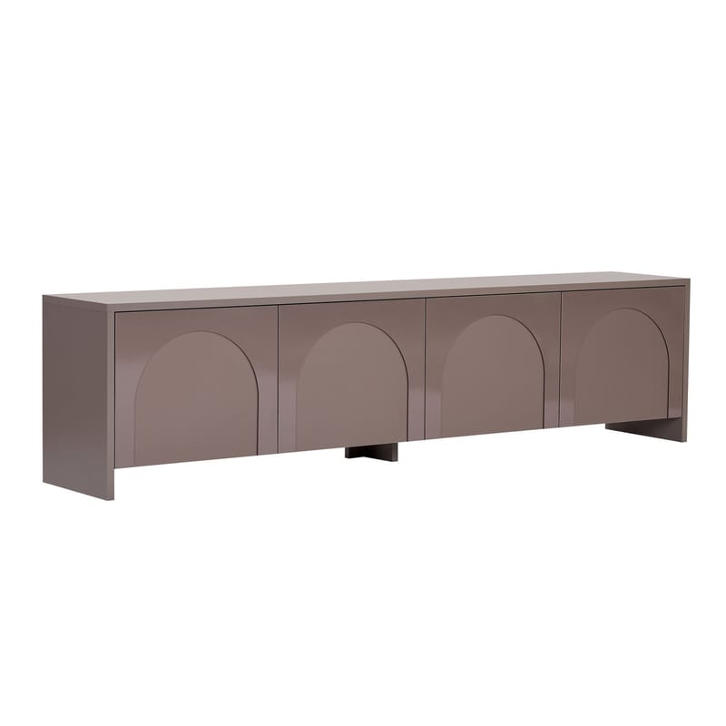 Nomira Mediebænk 180 cm med Opbevaring i Malet Træ, Taupe