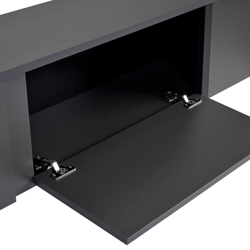 Nopira TV-bænk 180 cm - Antracit og sort - Møbler - TV borde & mediemøbler - Mediestativ & vægbeslag