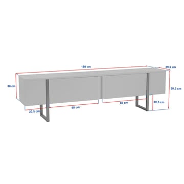 Nopira TV-bænk 180 cm - Antracit/Sort - Møbler - TV borde & mediemøbler - TV-borde