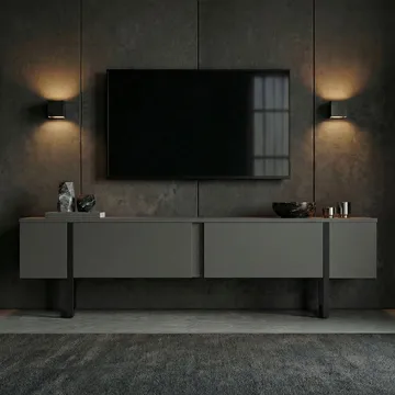 Nopira TV-bænk 180 cm - Antracit/Sort - Møbler - TV borde & mediemøbler - TV-borde