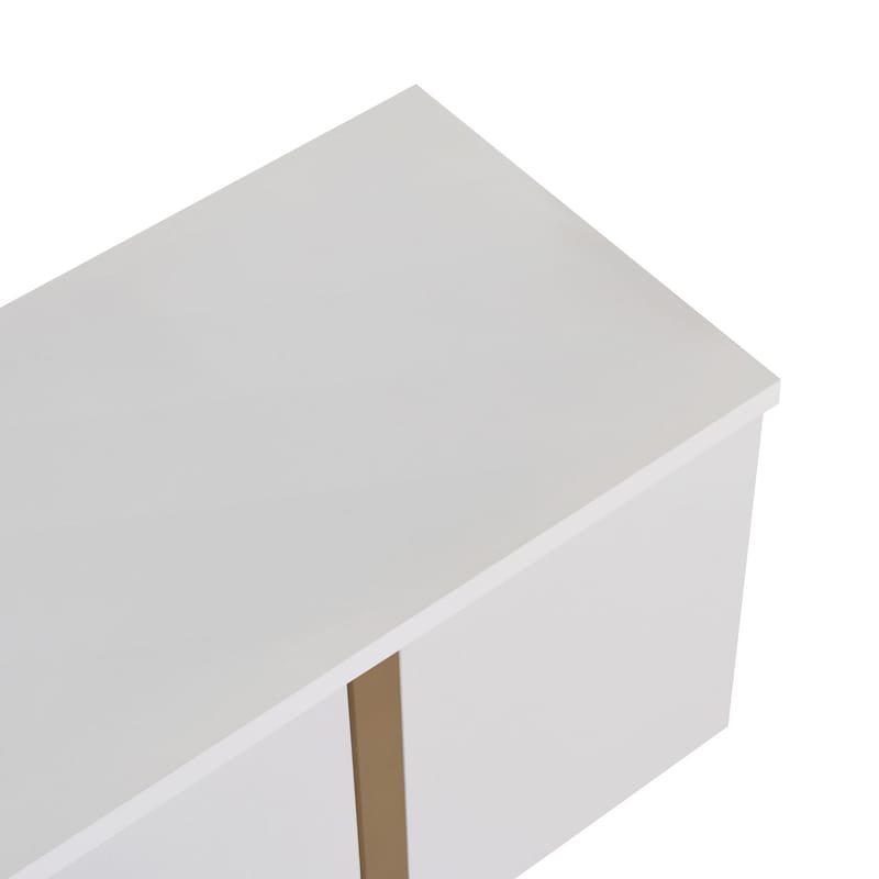 Nopira TV-bænk 180 cm - Hvid og guld - Møbler - TV borde & mediemøbler - Mediestativ & vægbeslag