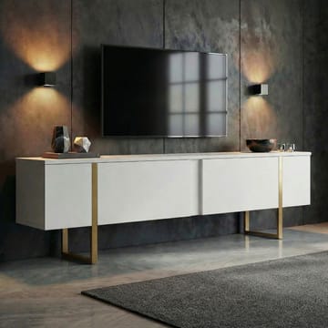 Nopira TV-bænk 180 cm - Hvid/guld - Møbler - TV borde & mediemøbler - TV-borde