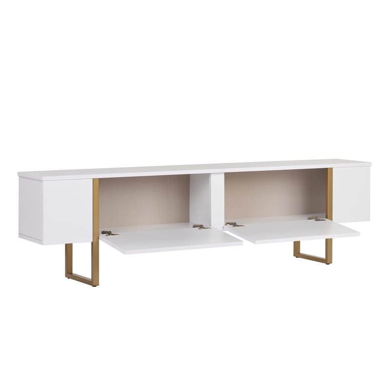 Nopira TV-bænk 180 cm - Hvid/guld - Møbler - TV borde & mediemøbler - TV-borde