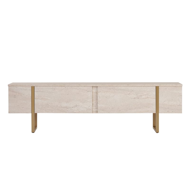Nopira TV-bænk 180 cm - Travertin/guld - Møbler - TV borde & mediemøbler - TV-borde