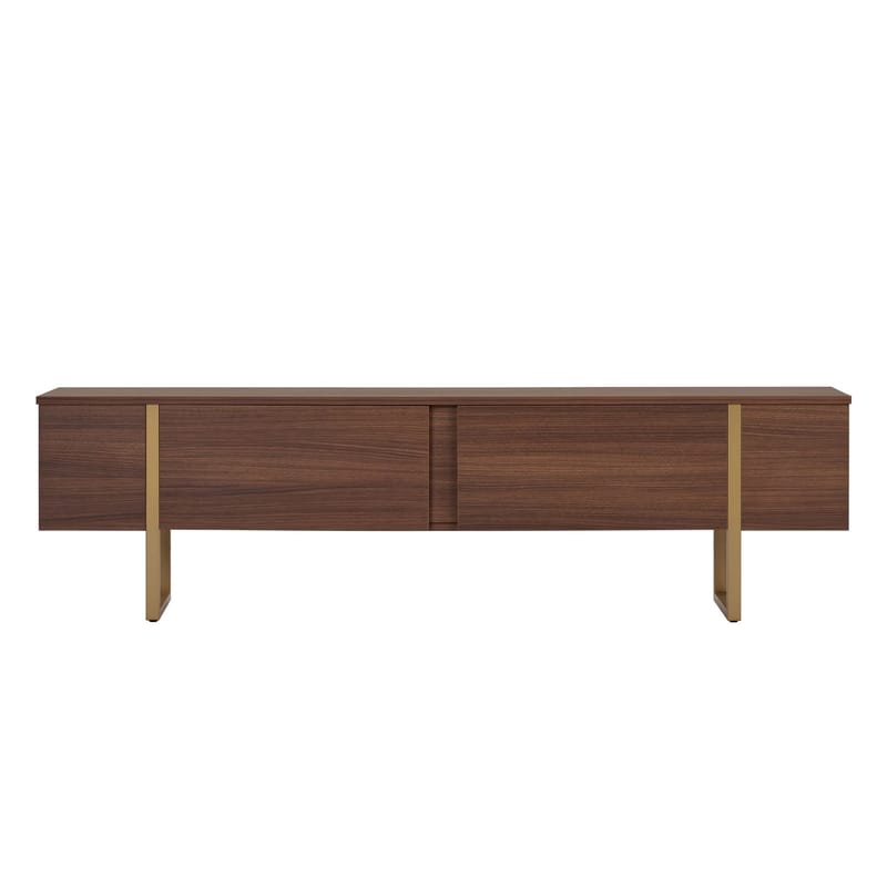 Nopira TV-bænk 180 cm - Valnød og guld - Møbler - TV borde & mediemøbler - Mediestativ & vægbeslag