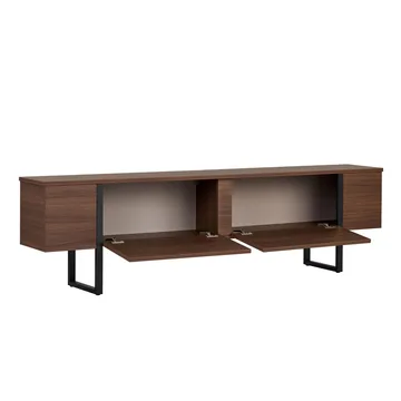 Nopira TV-bænk 180 cm - Valnød og sort - Møbler - TV borde & mediemøbler - TV-borde