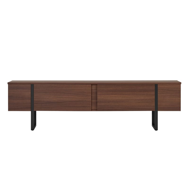 Nopira TV-bænk 180 cm - Valnød og sort - Møbler - TV borde & mediemøbler - Mediestativ & vægbeslag