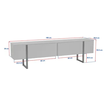 Nopira TV-bænk 180 cm - Valnød og sort - Møbler - TV borde & mediemøbler - TV-borde