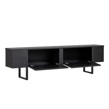 Nopira TV-bænk 180 cm - Wood Black og Black - Møbler - TV borde & mediemøbler - TV-borde