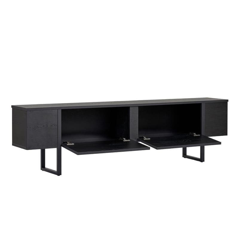 Nopira TV-bænk 180 cm - Wood Black og Black - Møbler - TV borde & mediemøbler - Mediestativ & vægbeslag