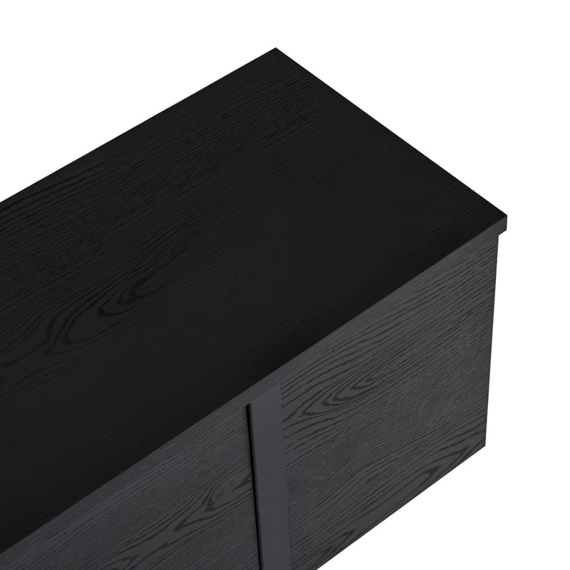 Nopira TV-bænk 180 cm - Wood Black og Black - Møbler - TV borde & mediemøbler - Mediestativ & vægbeslag