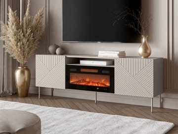 Norrs Fritstående Tv-bord 191 cm med Opbevaring i Malet Træ - Beige - Møbler - TV borde & mediemøbler - TV-borde