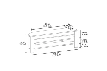 Oderzo TV-bord 120 cm - Eg - Møbler - TV borde & mediemøbler - TV-borde