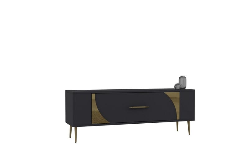 Olyra TV-bænk 120 cm, Antracit/Guld
