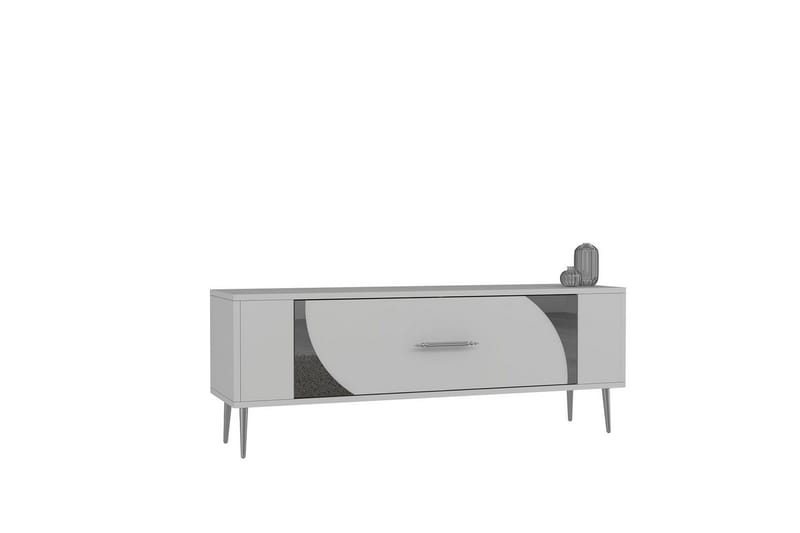 Olyra TV-bænk 120 cm - Hvid/Sølv - Møbler - TV borde & mediemøbler - TV-borde