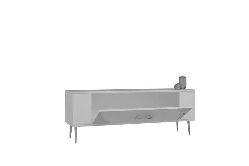 Olyra TV-bænk 120 cm - Hvid/Sølv - Møbler - TV borde & mediemøbler - TV-borde