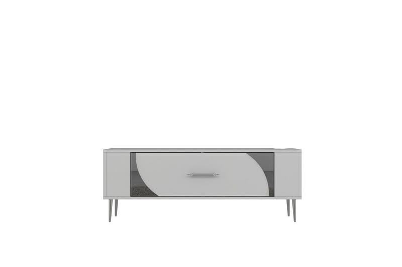 Olyra TV-bænk 120 cm - Hvid/Sølv - Møbler - TV borde & mediemøbler - TV-borde
