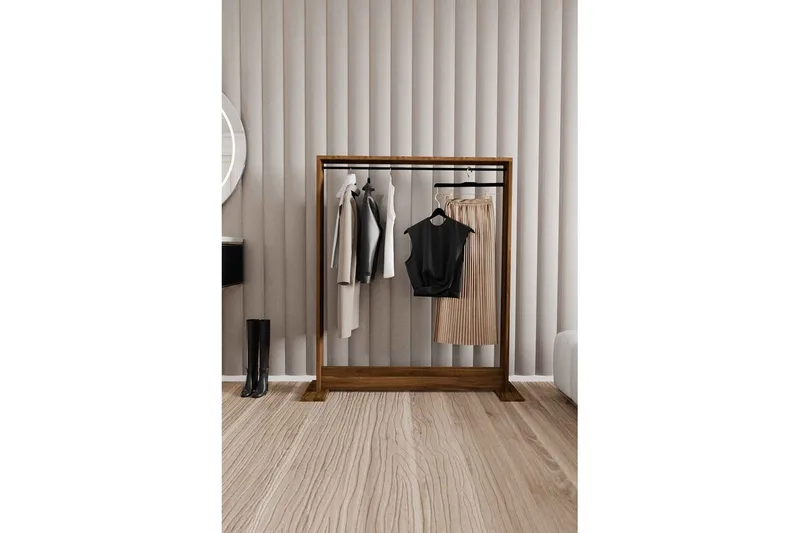 Olyric TV-hylde 124 cm - Valnød - Opbevaring - Tøjopbevaring - Knagerækker - Tøjstativ