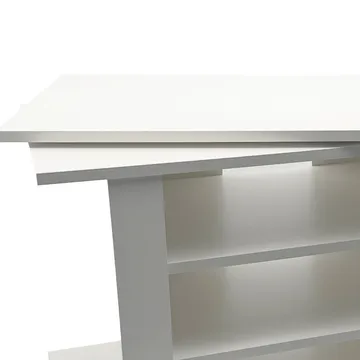 Olyricon TV-bænk 78 cm med opbevaring, rullbar - Hvid og sort - Møbler - TV borde & mediemøbler - TV-borde