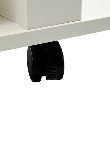 Olyricon TV-bænk 78 cm med opbevaring, rullbar - Hvid og sort - Møbler - TV borde & mediemøbler - TV-borde