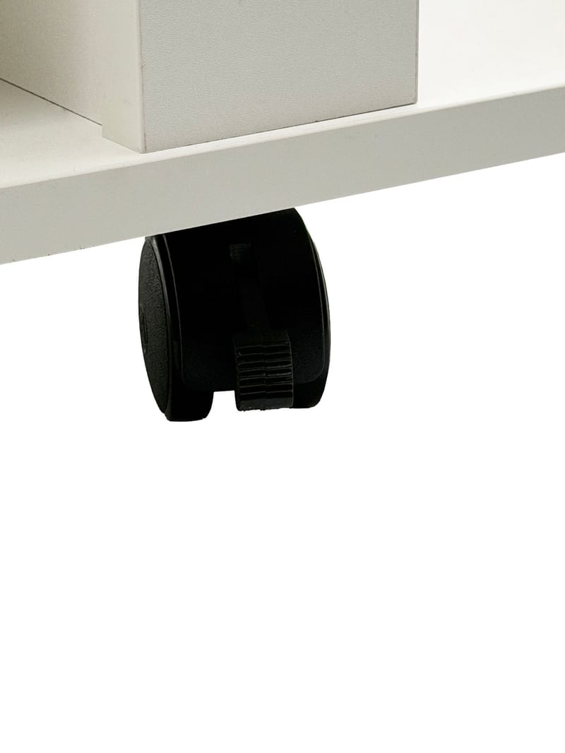 Olyricon TV-bænk 78 cm med opbevaring, rullbar - Hvid og sort - Møbler - TV borde & mediemøbler - TV-borde