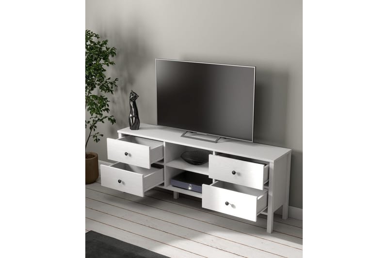 Olyros TV-bænk 160 cm - Natur/Hvid - Møbler - TV borde & mediemøbler - TV-borde